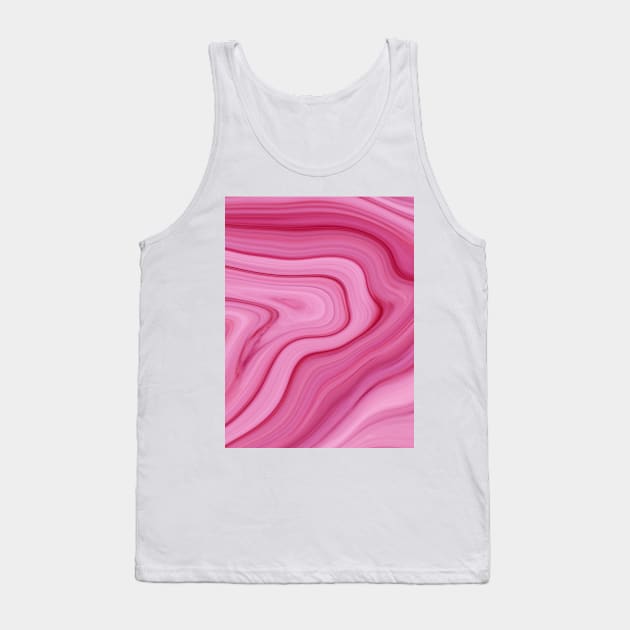 Pink Watercolor Liquid Marble Tank Top by NewburyBoutique